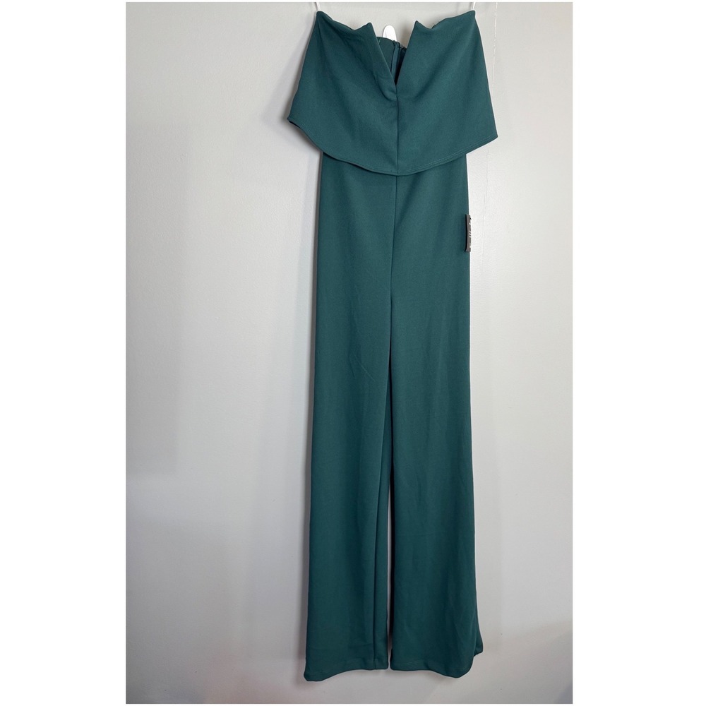 Lulus Emerald Green Strapless Wide Leg Jumpsuit Formal‎ Evening Wear XS